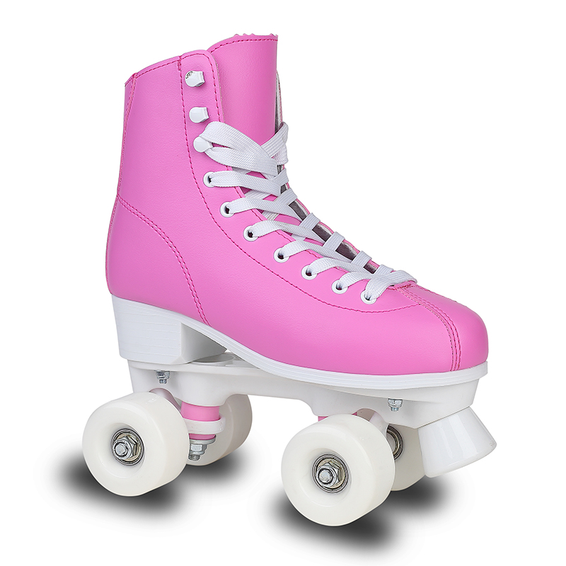 Nový PVC 2-barevný vysoký podpatek ženy Quad Roller Skate